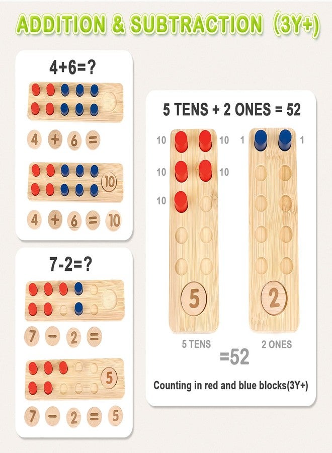 DINORUN Montessori Toys for 3 4 5 Year Old Boy Girl Birthday Gifts - Counting Peg Board for Kids 3-5-7 - Wooden Learning Math and Numbers Manipulatives Materials for Preschool Teacher Classroom - Image 4