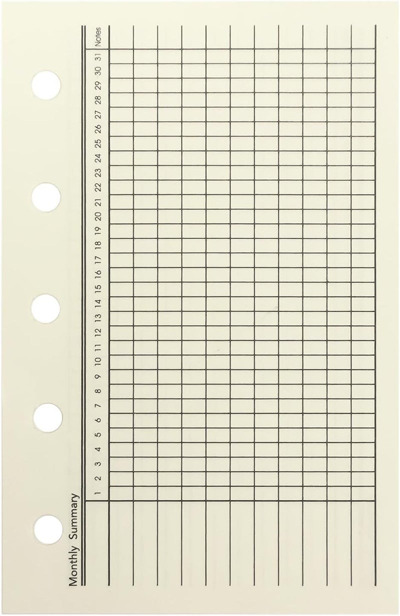 Zelten 1 Pack A8 40 Sheets/80 Pages Daily Planner Loose Leaf Punched Paper Refills Paper for 5 Hole Binder Personal Organizer Diary Notebook Refillable Planner - Image 2