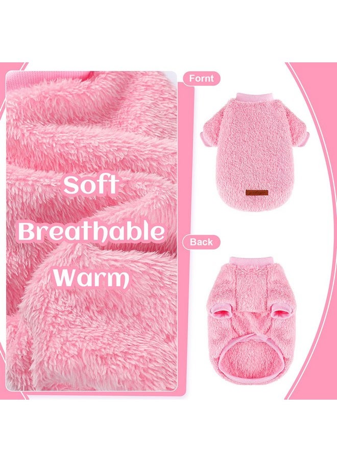 Yikeyo - XS Dog Sweater Dog Sweaters for Small Dogs Girl Purple Small Dog Sweater Fleece Dog Clothes Winter Soft Thickening Warm Puppy Clothes for Small Dogs Girl & Boy Teacup Dog Yorkie Chihuahua （XS，Pink） - Image 1
