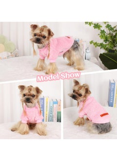 XS Dog Sweater Dog Sweaters for Small Dogs Girl Purple Small Dog Sweater Fleece Dog Clothes Winter Soft Thickening Warm Puppy Clothes for Small Dogs Girl & Boy Teacup Dog Yorkie Chihuahua （XS，Pink）