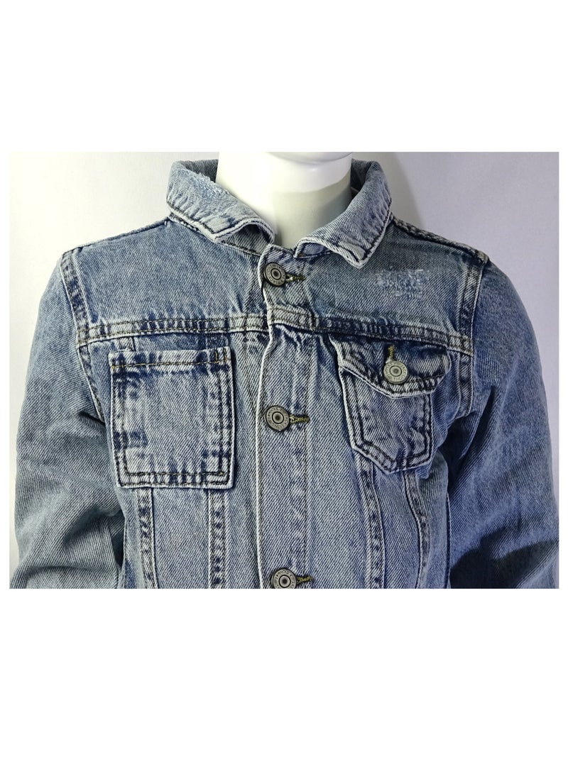 شلــــتر صناعة تركية فاخرة؛ جاكيت جينز أولاد لفصل الخريف و الشتاء من مجموعة شلـــتر 23245 - Image 3