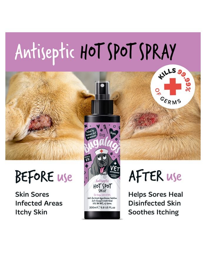 Bugalugs Antiseptic Hot Spot Spray for Dogs & Cats 200ml – Soothes Irritations & Promotes Healing - Image 3