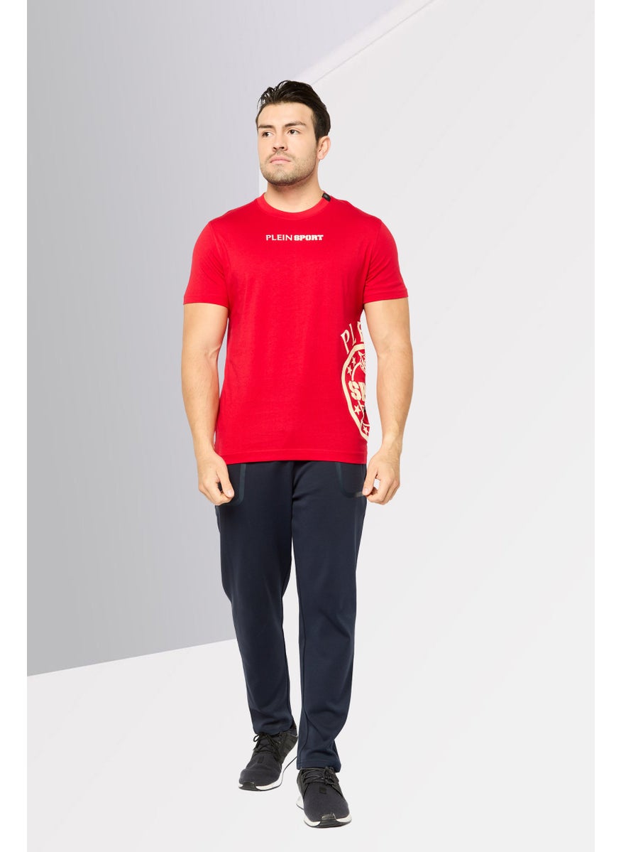 Plein Sport - Men Sportswear Fit Short Sleeves Outdoor T-Shirt, Red - Image 1