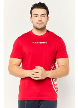 Men Sportswear Fit Short Sleeves Outdoor T-Shirt, Red