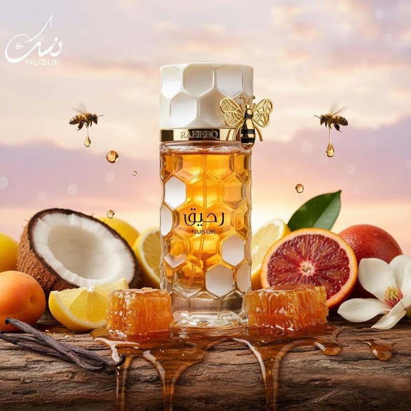 NUSUK Raheeq Perfume for Women - 100ml | Long Lasting Eau De Parfum | Citrus, Gourmand & Vanilla Notes | Sweet Luxury Fragrance - Image 3