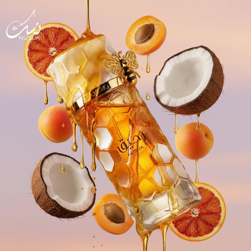 NUSUK Raheeq Perfume for Women - 100ml | Long Lasting Eau De Parfum | Citrus, Gourmand & Vanilla Notes | Sweet Luxury Fragrance - Image 4