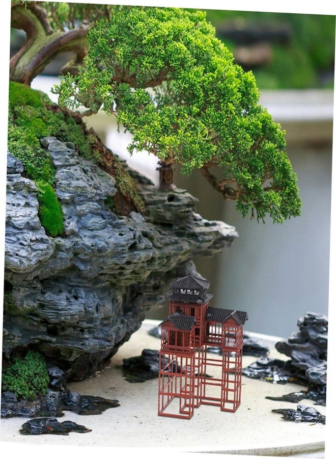 HOOTNEE Mini Pagoda Statue Plastic Hexagon Pavilion Figurine for Zen Garden Aquarium Dollhouse Home Decor for Bonsai Miniature Plants - Image 5