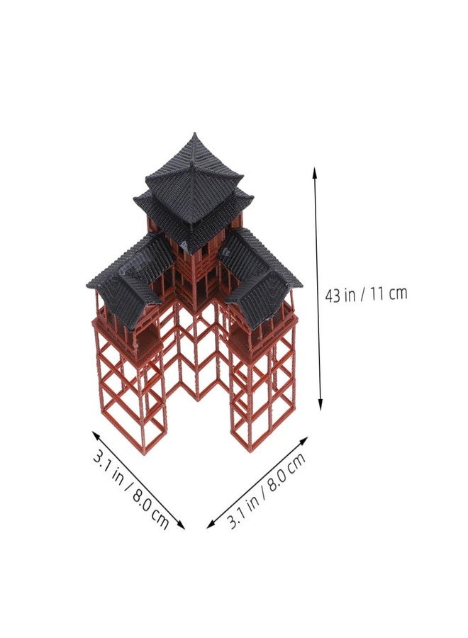 HOOTNEE Mini Pagoda Statue Plastic Hexagon Pavilion Figurine for Zen Garden Aquarium Dollhouse Home Decor for Bonsai Miniature Plants - Image 2