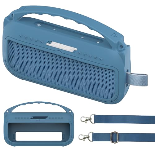 JCHPINE Silicone Cover Case for Bose SoundLink Flex Portable Bluetooth Speaker 2nd Gen, Protective Holder Accessories (Silicone case, Blue Dusk) - Image 1