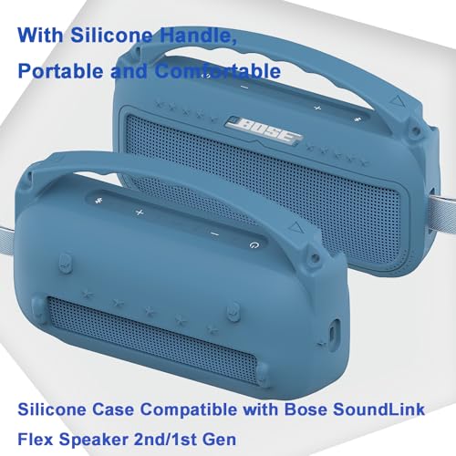 JCHPINE Silicone Cover Case for Bose SoundLink Flex Portable Bluetooth Speaker 2nd Gen, Protective Holder Accessories (Silicone case, Blue Dusk) - Image 3
