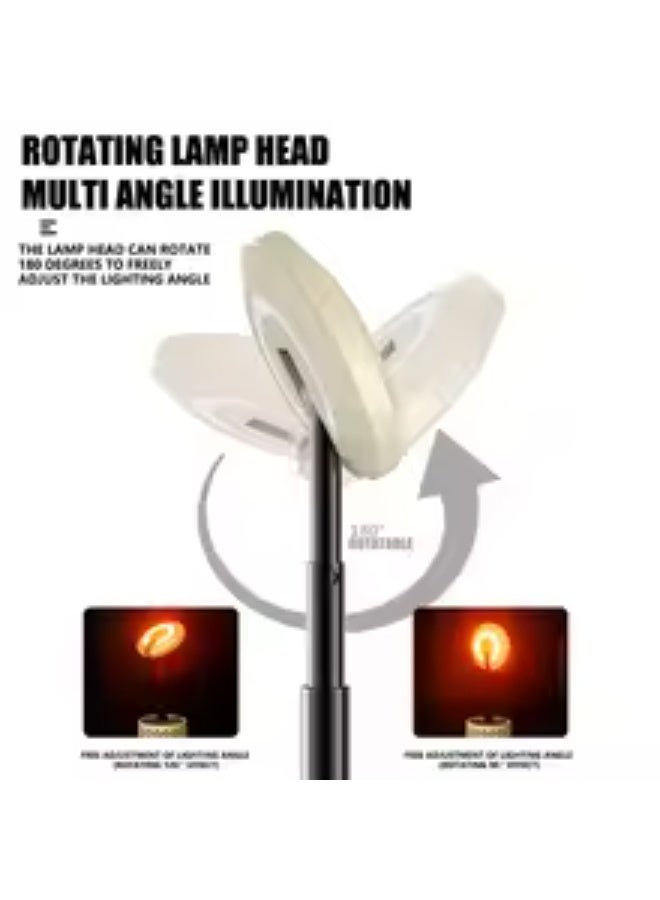 Portable Dual-Color LED Tent Light Rechargeable USB Retractable Magnetic Base IP65 Waterproof Camping Work Lamp - Image 5