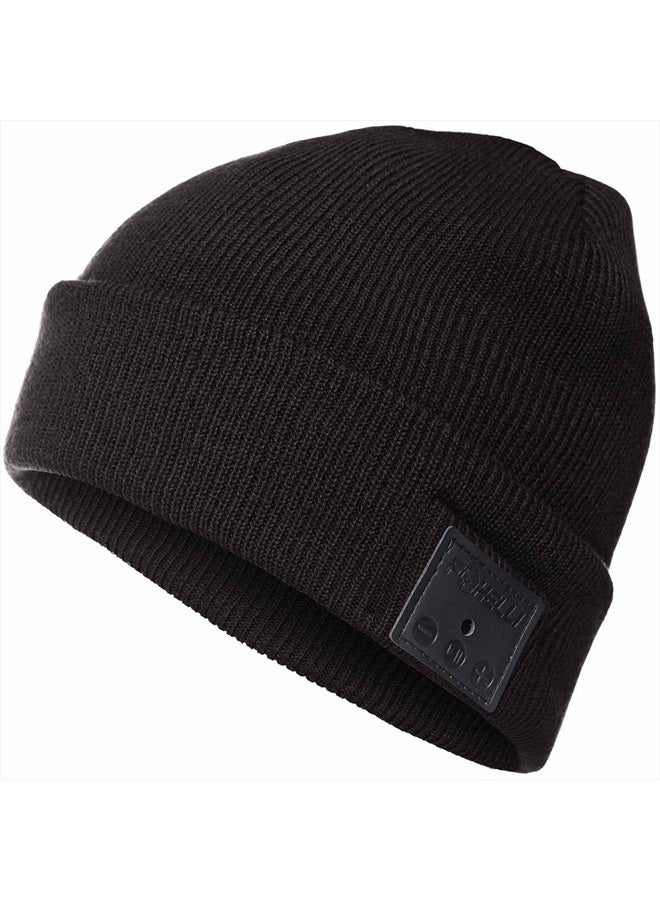 Foxelli Bluetooth Beanie – Wireless Beanie Hat with Headphones for Men & Women Black - Image 1