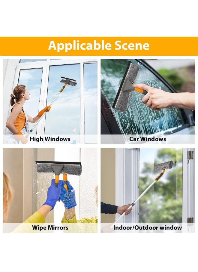 Squeegee Window Cleaner 2 in 1 Window Cleaning Tool with Elbow and Straight Extension Pole 61 Telescopic Window Washing Equipment with Bendable Head for Car Indoor Outdoor High Windows 2 Pad - pzsku/ZA7F8998BAEA6942605E8Z/45/_/1720588974/8a6019d9-270a-4b66-b6e4-0547375618dd