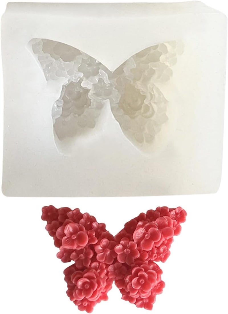 FirstTry Butterfly Flower Shape Candle Mold I 3D Fondant Casting Silicone Epoxy Mould I for DIY Handmade Ornament Chocolate Cake Dcor Aromatherapy Soap Resin Art Craft Making Home Party Decoration