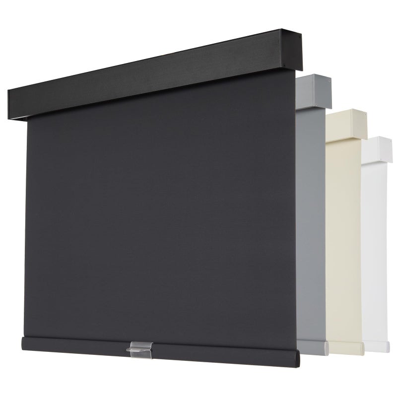 Persilux Blackout Roller Shades - Cordless Roller Blinds with Valance, Thermal Insulated Fabric Window Blinds, UV Protection for Home, Office and Bedroom (Black, 20"W x 72"H) - Image 1