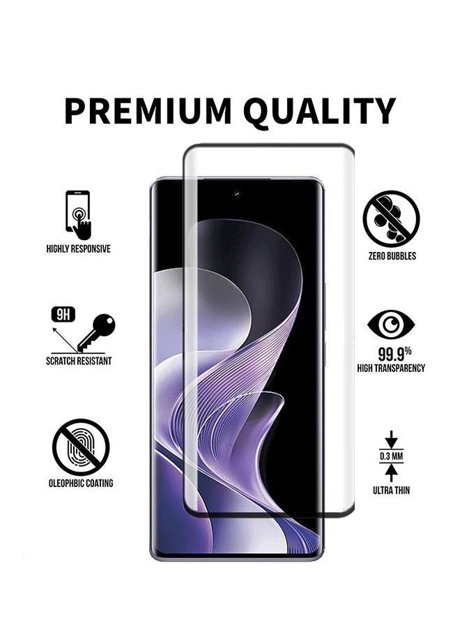 حماية شاشة لجهاز vivo V40 5G زجاج مقسى، حواف منحنية 3D صلابة 9H عالية الوضوح مقاومة للخدوش خالية من الفقاعات مضادة لبصمات الأصابع، تركيب سهل - Image 3