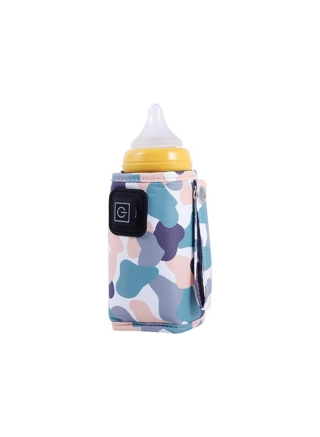 Baby Bottle Warmer, Portable USB Milk Heater with 3-Temperature Settings, Hook and Loop Design for Feeding Bottles, Compact Milk Bottle Warmer for Travel and Home Use (White)  - Image 1