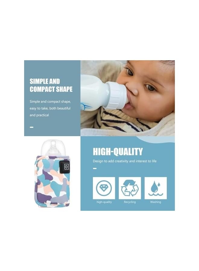 Baby Bottle Warmer, Portable USB Milk Heater with 3-Temperature Settings, Hook and Loop Design for Feeding Bottles, Compact Milk Bottle Warmer for Travel and Home Use (White)  - Image 3