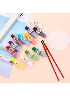ZCM-HAPPY 3-Piece Set Of 12 Colors 6g Watercolor Paint Suction Card Set With Palette And Brush  - Image 3