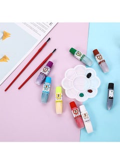 ZCM-HAPPY 3-Piece Set Of 12 Colors 6g Watercolor Paint Suction Card Set With Palette And Brush  - Image 2