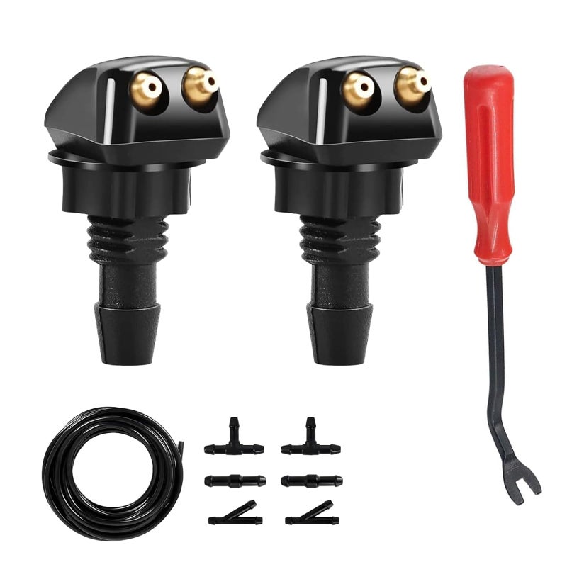 Zosgrew 10 PCS Front Windshield Washer Nozzles Kit Adjustable Wiper Spray Nozzles with Adapters Universal Windshield Washer Kit Suitable for All Vehicle Models Multicolored - Image 3