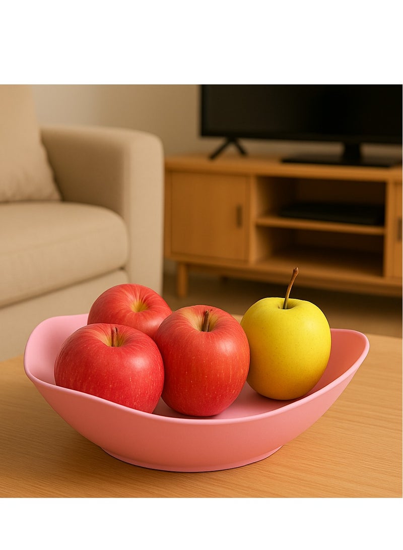 زوبا طبق تقديم فاكهة بلاستيك- بلون وردي- تصميم عصري وخفيف الوزن- 1054 - Image 4