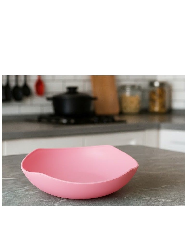 فافيلا طبق تقديم فاكهة بلاستيك- بلون وردي- تصميم عصري وخفيف الوزن- 1054 - Image 1