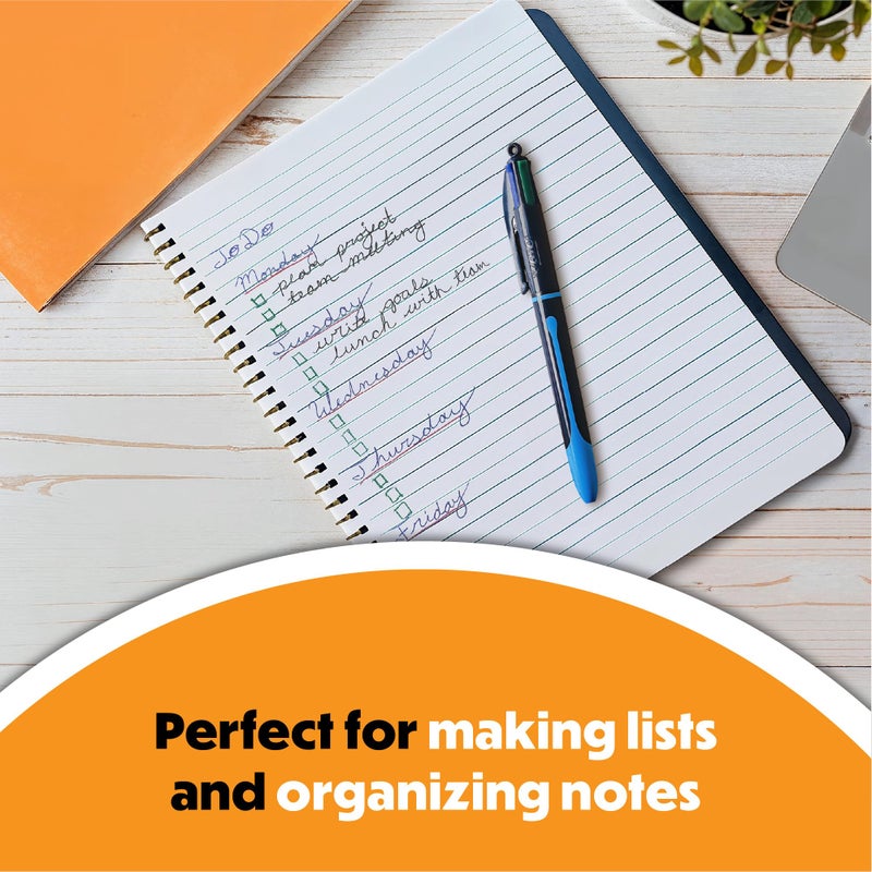 BIC 4 Color Smooth Retractable Ballpoint Pen, 1.0 mm Point for Smooth Ink Flow, 3-Count Pack in Assorted Ink Colors - Image 5