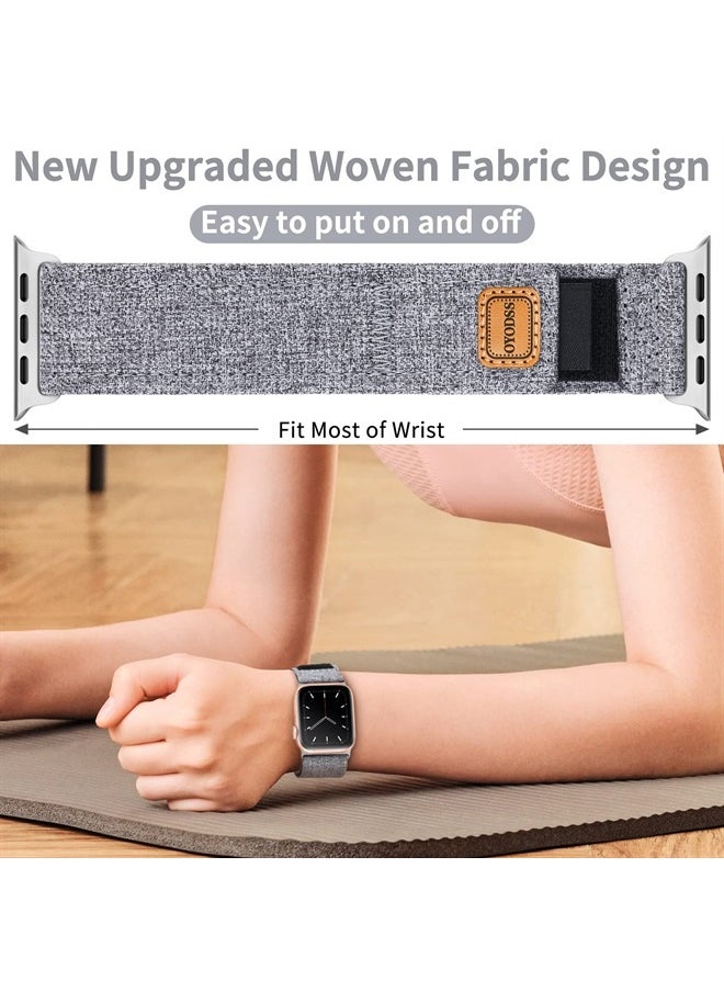 OYODSS - Woven Fabric Cloth Band Compatible with Apple Watch Bands 38mm 40mm 41mm 42mm 44mm 45mm 49mm, Adjustable Breathable Sport Strap for iWatch Ultra Series 8/7/6/5/4/3/2/1 SE Women Men - Image 1