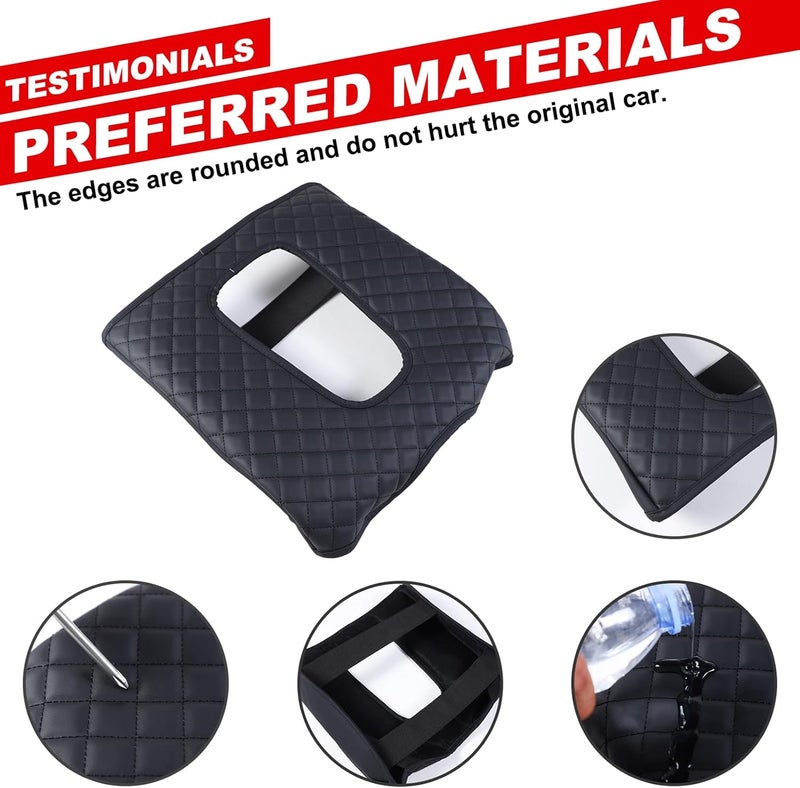 Moittellc Center Console Armrest Cover for Cadillac Escalade 2015-2020 - Black - Image 3