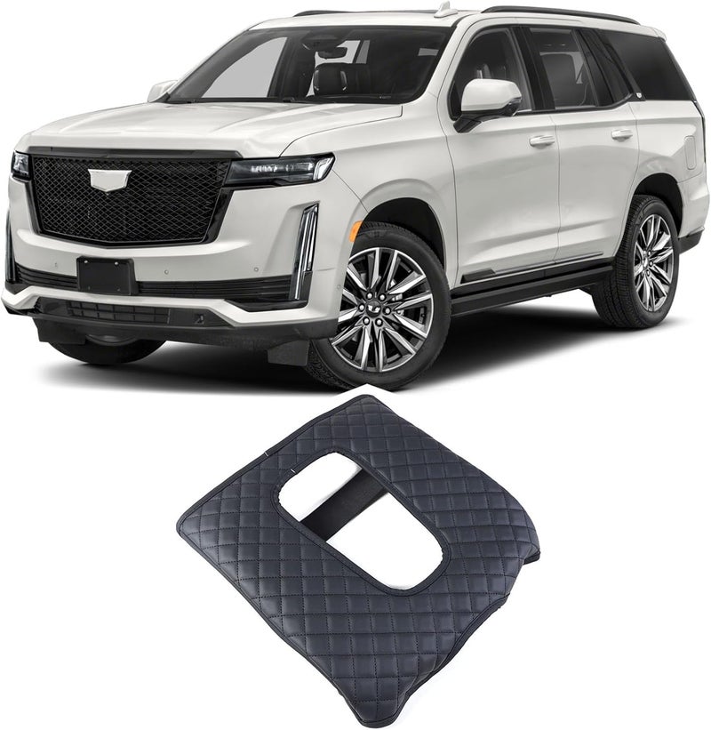 Moittellc Center Console Armrest Cover for Cadillac Escalade 2015-2020 - Black - Image 1