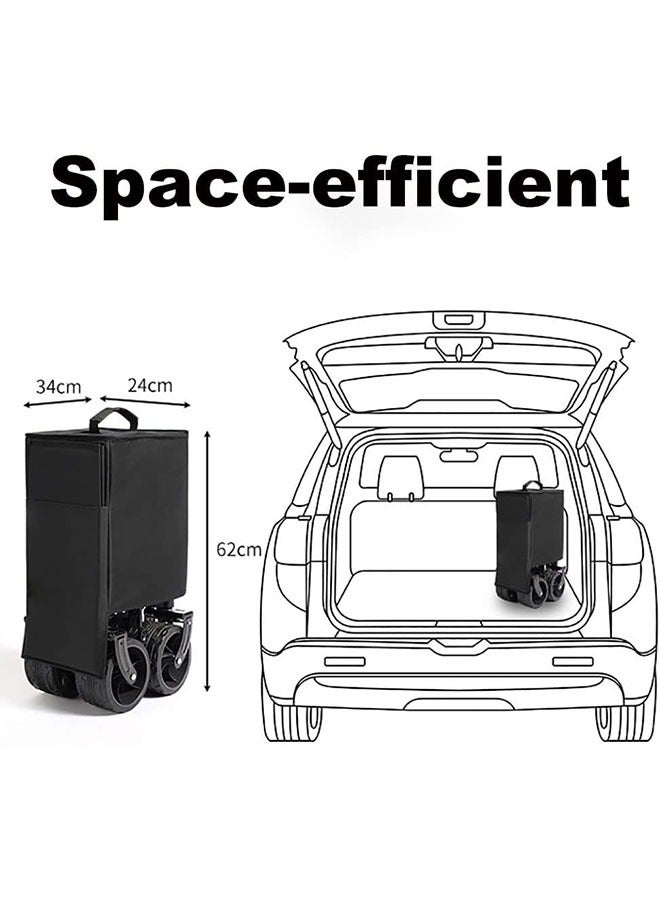 Garlo Collapsible Foldable Wagon with 100kg Weight Capacity, Heavy Duty Folding Utility Garden Cart with Big All-Terrain Beach Wheels & Drink Holders. - Image 5