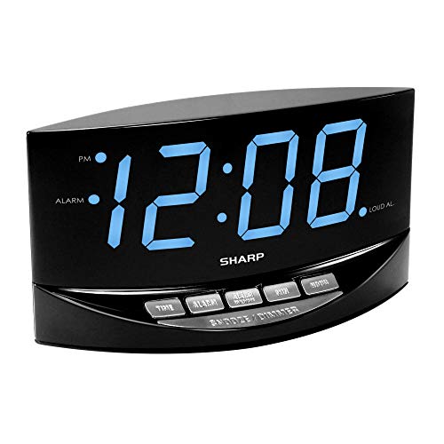 Sharp Easy to See Alarm Clock with Jumbo 2” Numbers - Bright Blue LED Display - Easy Set-up & Simple to Use –See from Across The Room! - High/Low Alarm Volume - Image 2