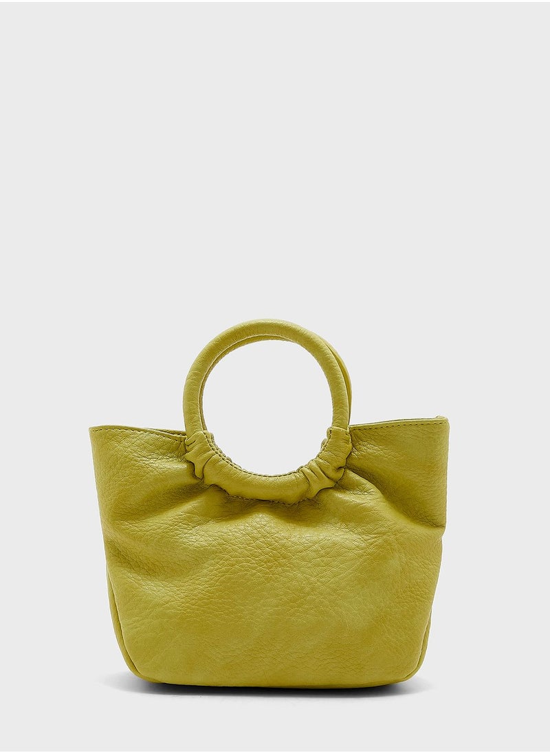 Ginger - Circle Handle Mini Tote Handbag - Image 1