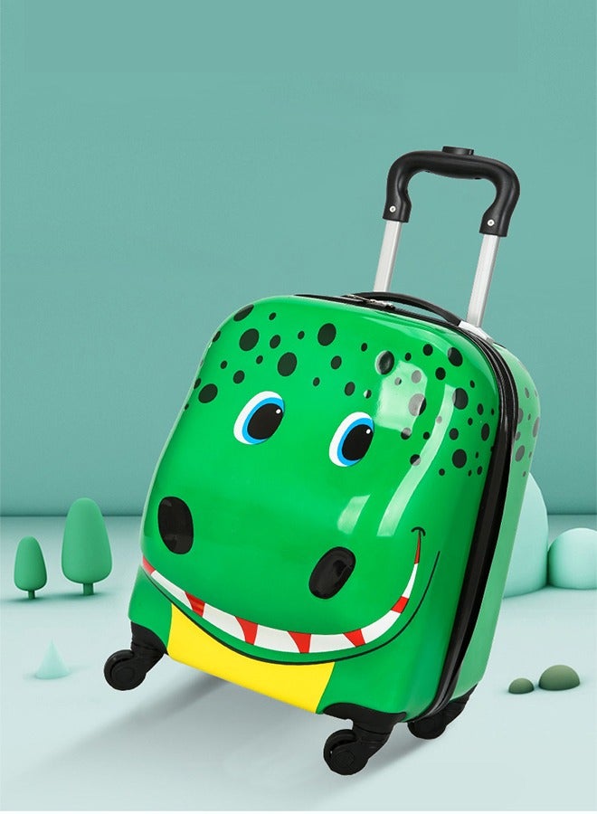 Kids Luggage Travel Suitcase Kids Carry On Luggage Hardshell Rolling Suitcase with Spinner Wheels for Boys and Girls Travel Luggage  (Crocodile Green 18 Inch) - Image 1