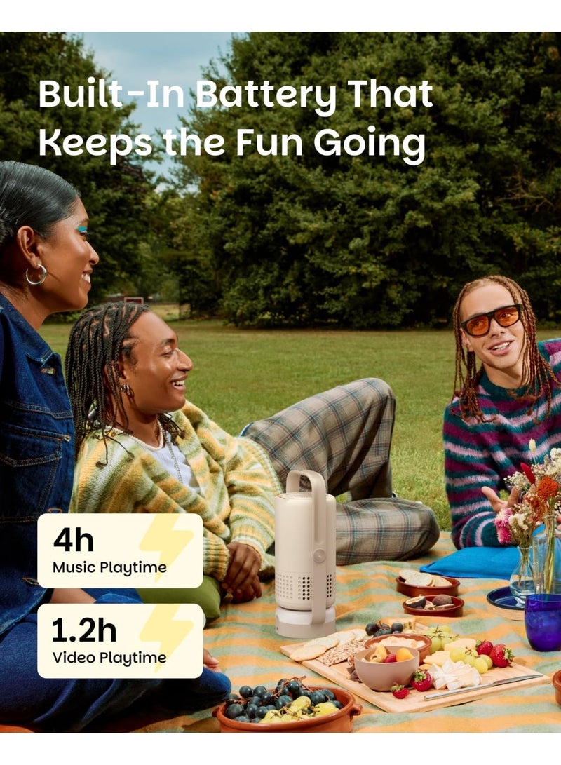 XGIMI جهاز عرض ميني فايب ون 1080P الذكي المحمول | جوجل تي في مع نتفليكس المرخص، صوت من JBL، بطارية مدمجة، تركيز تلقائي، تصحيح تلقائي، جهاز عرض عالي الدقة للمنزل والهواء الطلق - سحابة رمادية - Image 5