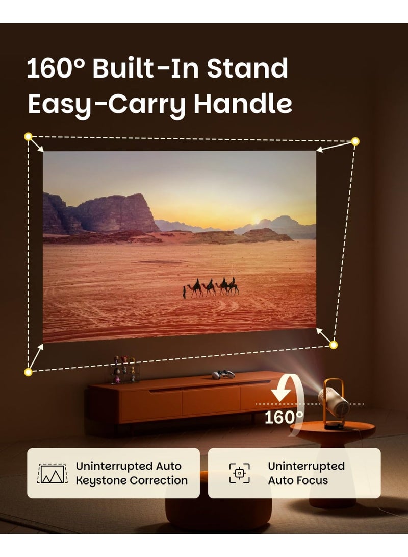 XGIMI جهاز عرض ميني فايب ون 1080P الذكي المحمول | جوجل تي في مع نتفليكس المرخص، صوت من JBL، بطارية مدمجة، تركيز تلقائي، تصحيح تلقائي، جهاز عرض عالي الدقة للمنزل والهواء الطلق - سحابة رمادية - Image 4