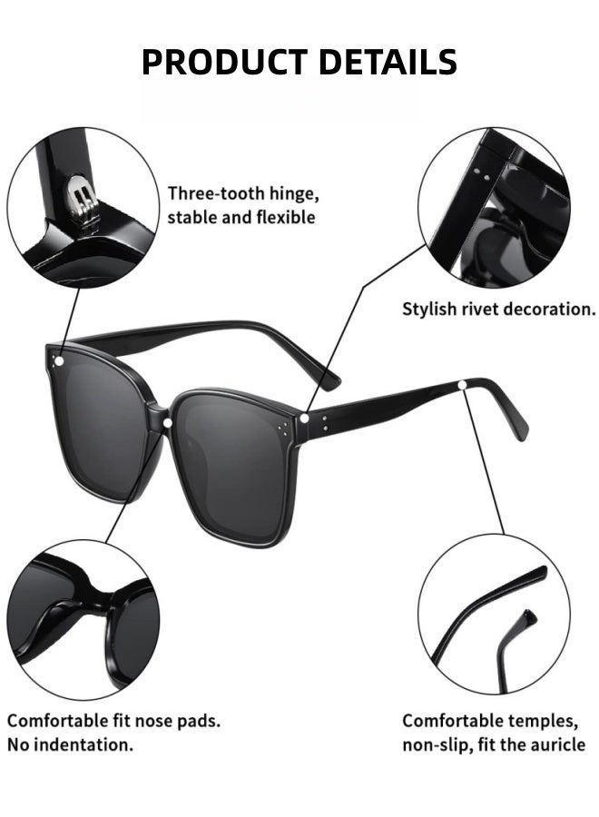 BESTPEAK Polarized Aviator Sunglasses for Men Women, UV400 Protection Sun Glasses TR Fashion Anti-Glare Sun Shades for Driving, Fishing, Traveling (Transparent Gray Frame) - Image 2