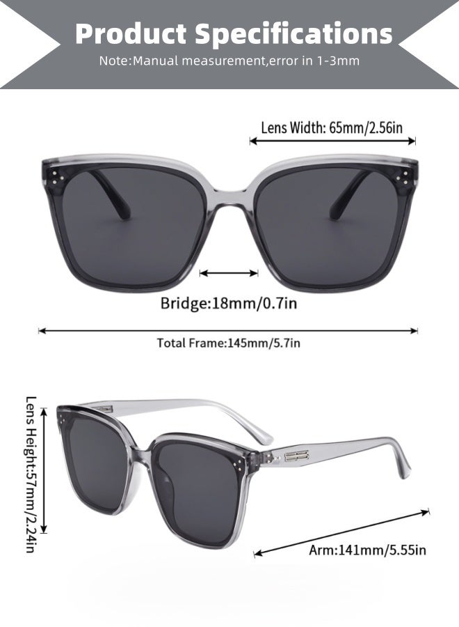 BESTPEAK Polarized Aviator Sunglasses for Men Women, UV400 Protection Sun Glasses TR Fashion Anti-Glare Sun Shades for Driving, Fishing, Traveling (Transparent Gray Frame) - Image 5