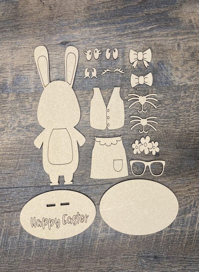 Haoser Easter Bunny with Custom Faces and Clothes for DIY Craft Kits, Kids Coloring kits-24 pc - Image 2
