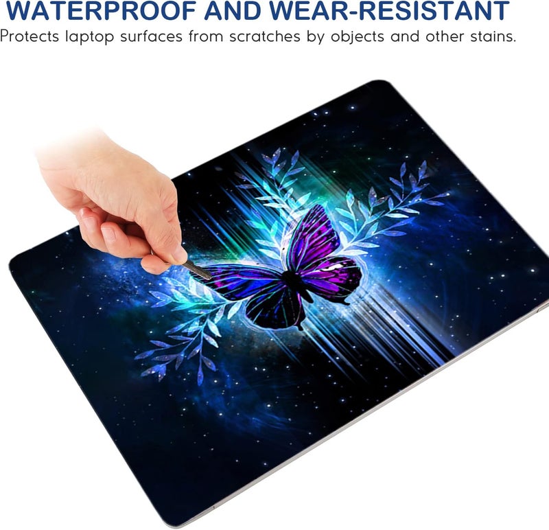 DINKY Laptop Skin Sticker Decal, 12" 13" 13.3" 14" 15" 15.4" 15.7 inch Laptop Universal Reusable Vinyl Skin Stickers Cover Art Decal Notebook PC Personalized Protector-Blue Butterfly - Image 4