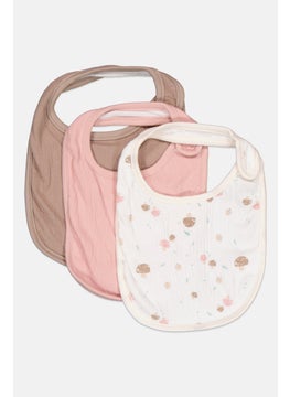 Dream Gro 3 Piece Textured Bibs, Mauve  - Image 1