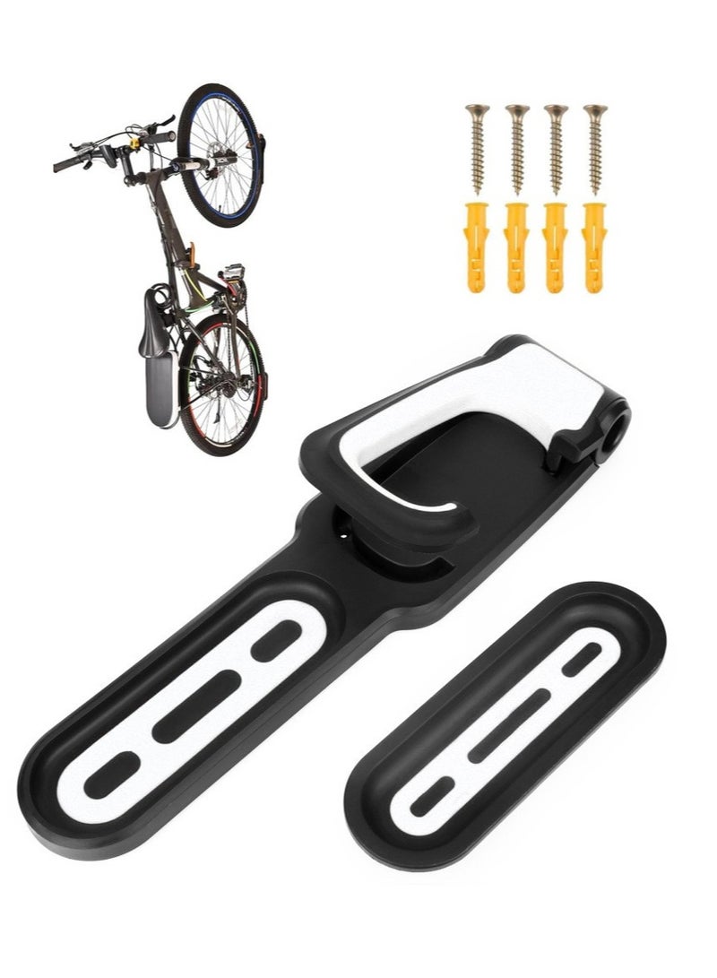 Bukela Foldable Bike Wall Hook, Black ABS Painted Sports Bicycle Parking Rack for Indoor Garage Bikes Display - Image 1