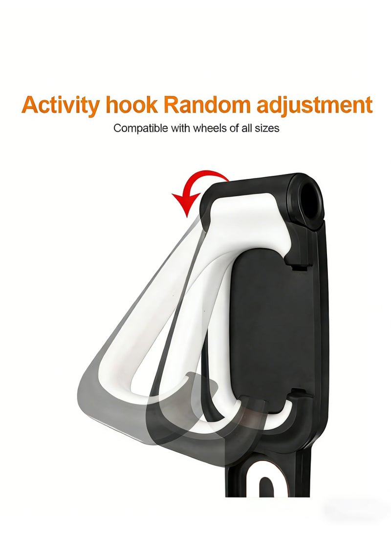Bukela Foldable Bike Wall Hook, Black ABS Painted Sports Bicycle Parking Rack for Indoor Garage Bikes Display - Image 3