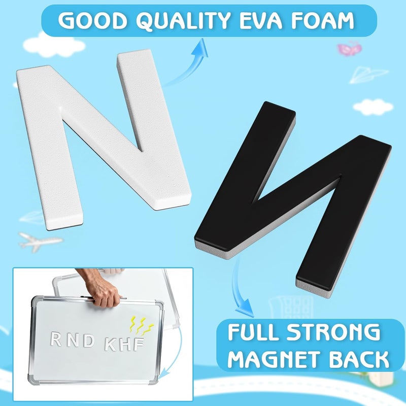 Lzttyee Decorative Magnetic EVA Alphabet Letters for Refrigerator/White Board (117pcs Letters White) - Image 2
