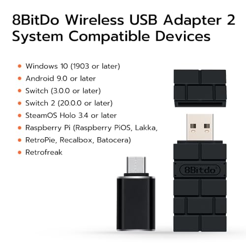 Mcbazel 8Bitdo Wireless USB Adapter 2 with OTG for PS5, Switch OLED, Switch2，Windows, macOS, Raspberry Pi, Xbox Series X/S, Switch Pro, Xbox One Controller and More - Image 3