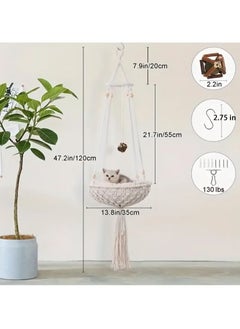 RATSAW Cat Cage Hammock Hanging Soft Pet Swing Bed For Kittens Puppies Rabbits Or Small Pets Double layer Pet Hanging Bed 120cm  - Image 4
