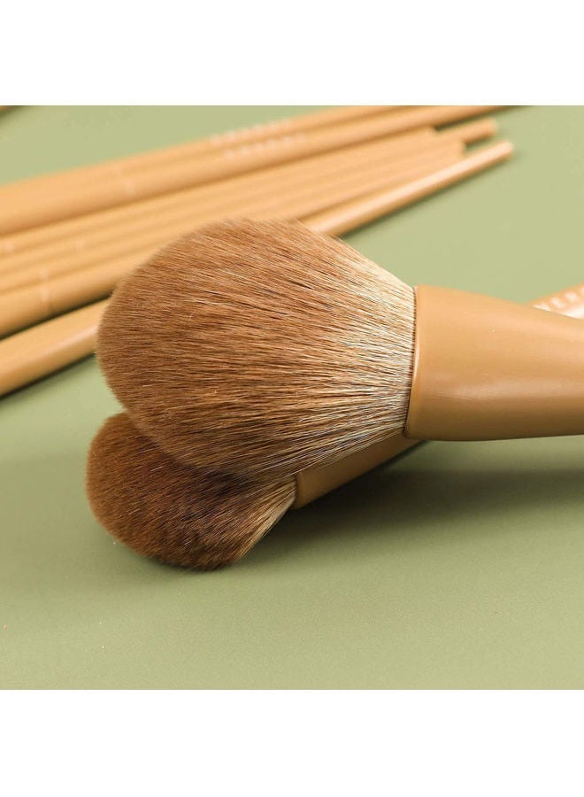 Captaintech 10 Pcs Kabuki Makeup Brush Set Brown - Image 5