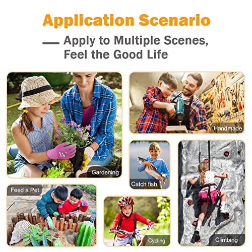 KDK 5 Pairs Kids Gardening Gloves Yard Work Gloves Children Soft Safety Rubber Coated Glove for Toddlers Youth Girls Boys Children (3-5yr S) - Image 4