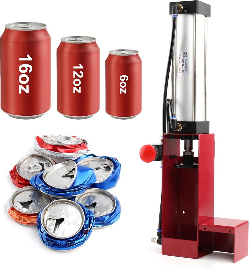 Sns Aluminum Can Crusher Heavy Duty for Recycling 12 Oz. and 16 Oz. Soda Beer Cans Both Countertop and Wall Mounted Can Smasher- Red - Image 1